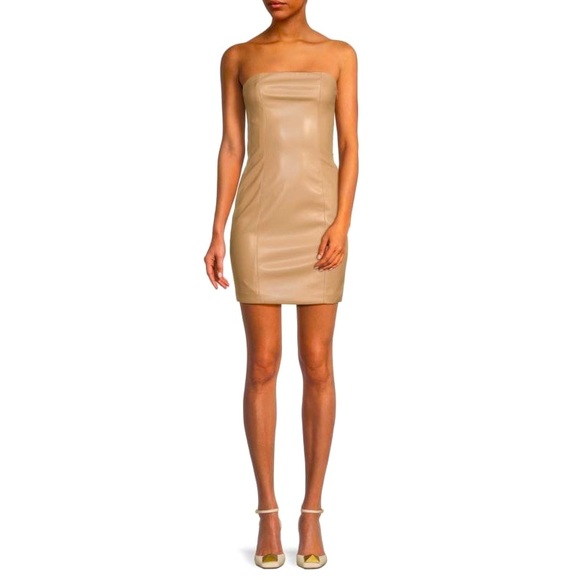 LBLC Vegan Leather strapless dress sz Small - Picture 3 of 11